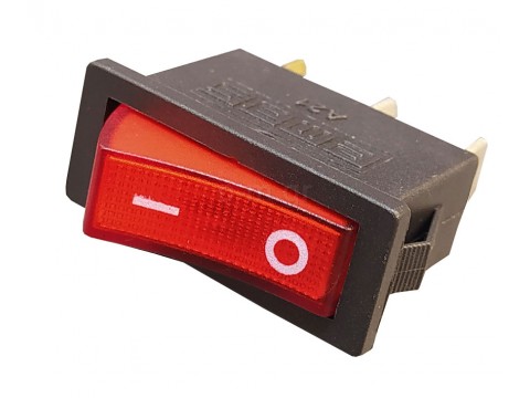 Single switch, for boiler board, red, 230V