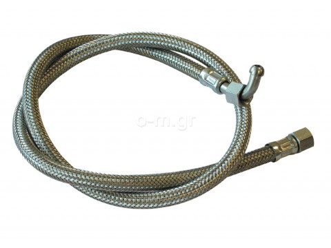 Braided flexible oil hose, ST 6, 3/8'' - 1/4'', 1m