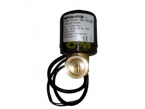 Oil solenoid valve BRAHMA 1/2'' (cable)