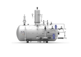 Pressurized deaerator for steam boilers DETE