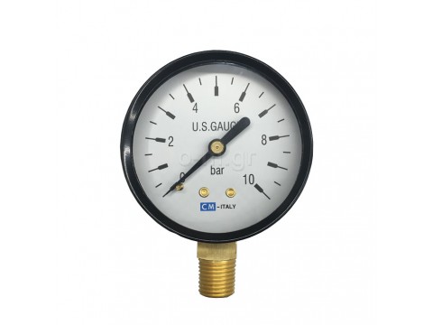 Pressure gauge (water), d63, 0-10bar, 1/4''