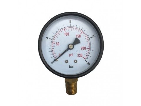 Pressure gauge (water), d63, 0-16bar, 1/4''