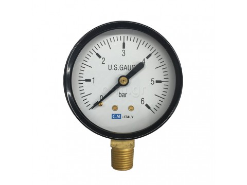 Pressure gauge (water), d63, 0-6bar, 1/4''
