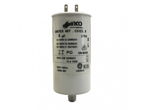 8 μF capactitor for Riello burner, RG (Gulliver) series