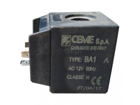 Coil for water solenoid valve, CEME, 3/4'' - 3'', 12V AC