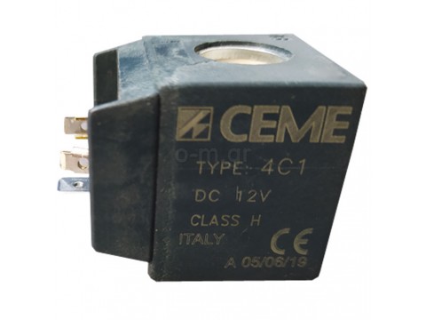 Coil for water solenoid valve, CEME, 3/4" - 3'', 12V DC