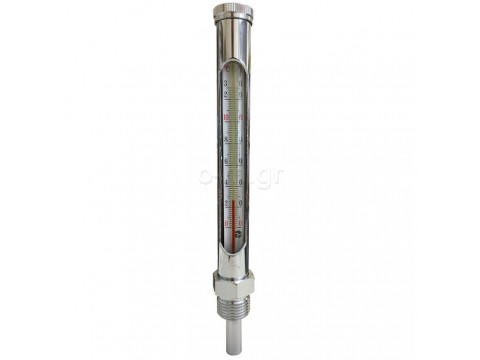 Immersion water thermometer,straight, chromium colour
