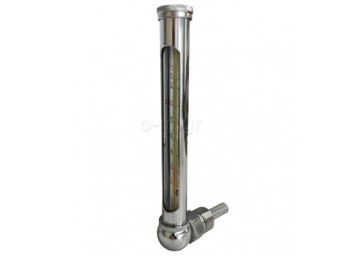 Immersion water thermometer,elbow, chromium colour