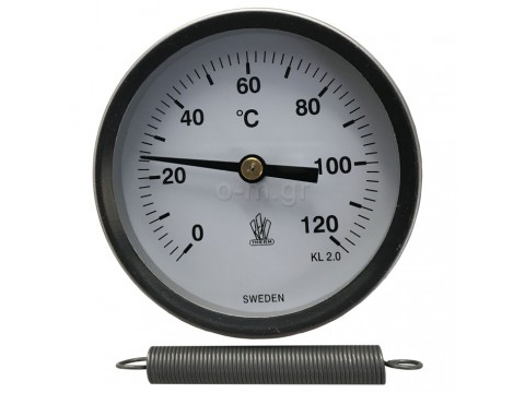 Contact thermometer, spring loaded, Φ63, 0-120oC