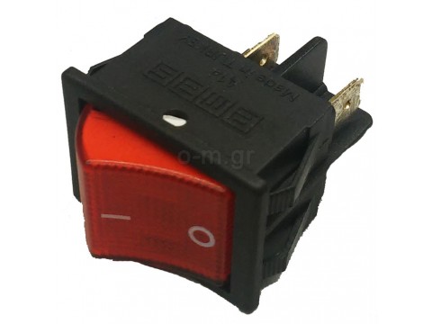 Double switch, for boiler board, red, 230V