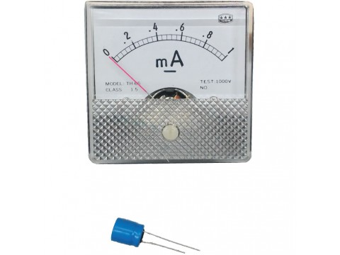 Analogic microamberometer for electrical board, 1000μΑ DC, 60x60